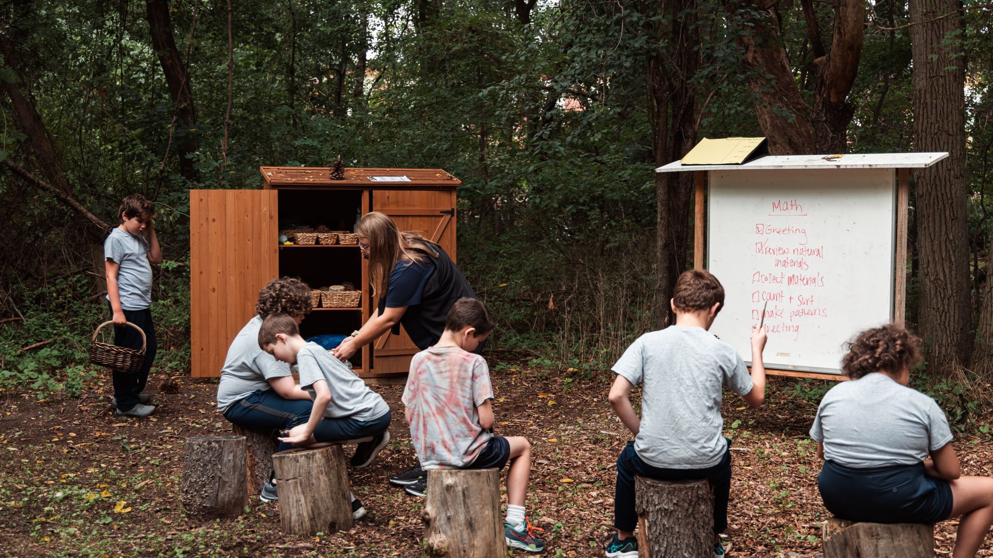 Students in outdoor classroom